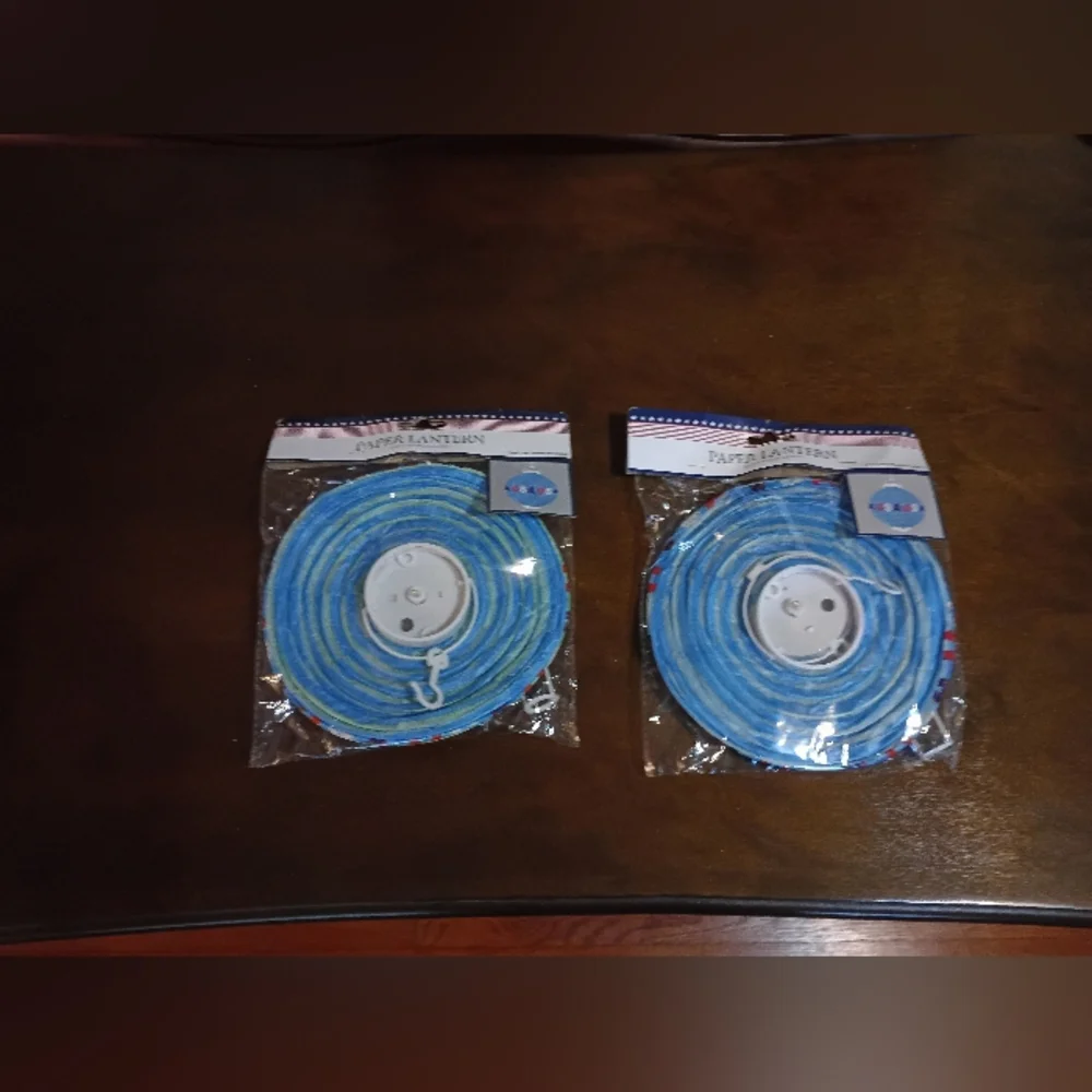 Blue Paper USA Lantern String Lights - Pack of 2